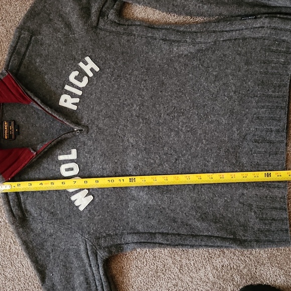 VINTAGE Woolrich John Rich & Bros. Lambswool Blend Quarter Zip Sweater - Picture 7 of 10